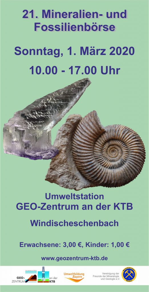 Plakat zur Mineralienbörse 2020