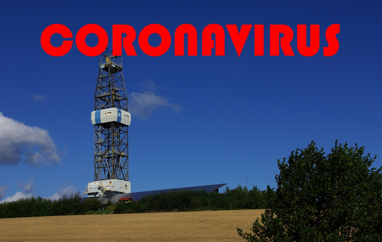 Bohrturm (Corona) Hinweis auf Coronavirus