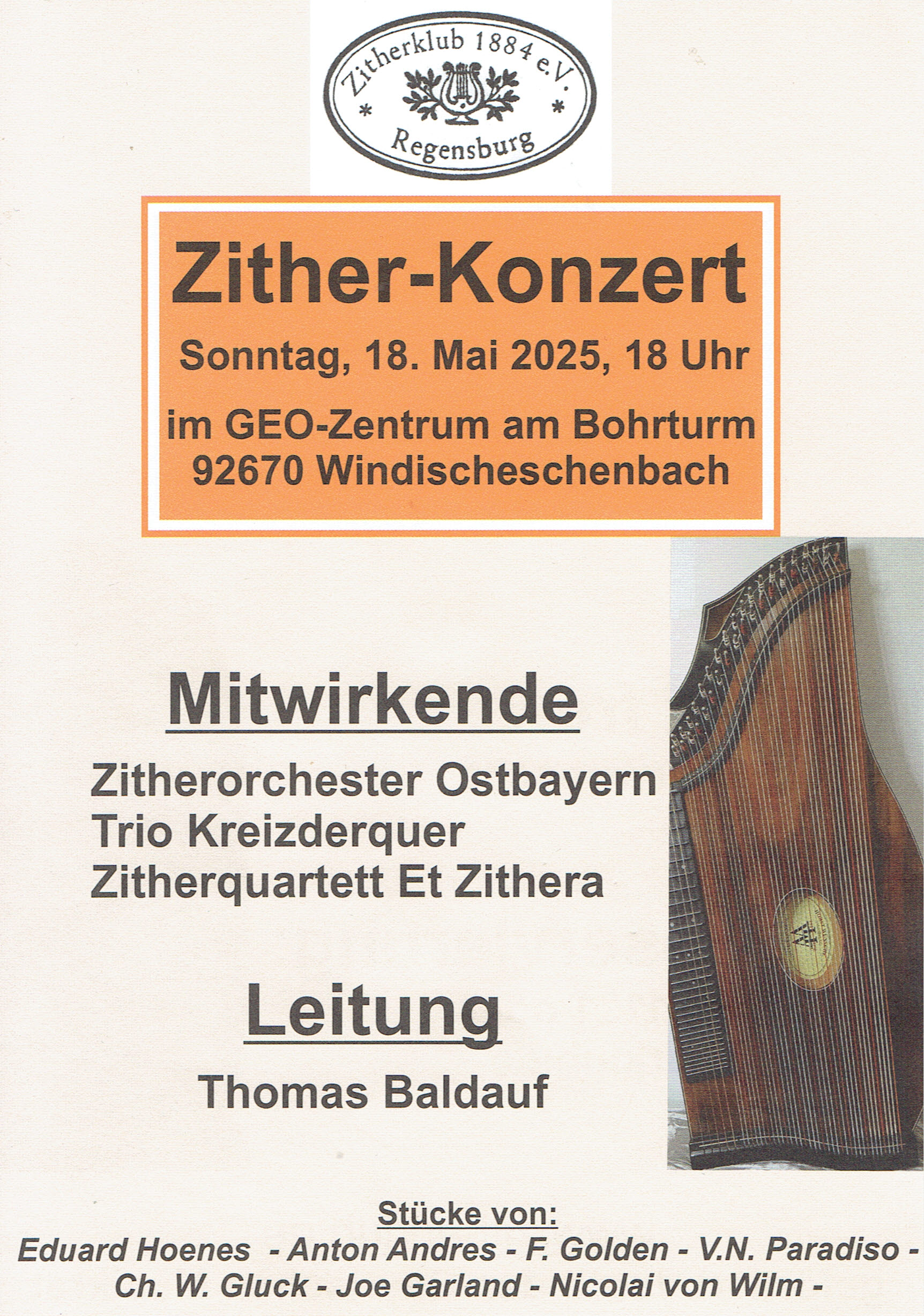 Plakat Zither-Konzert