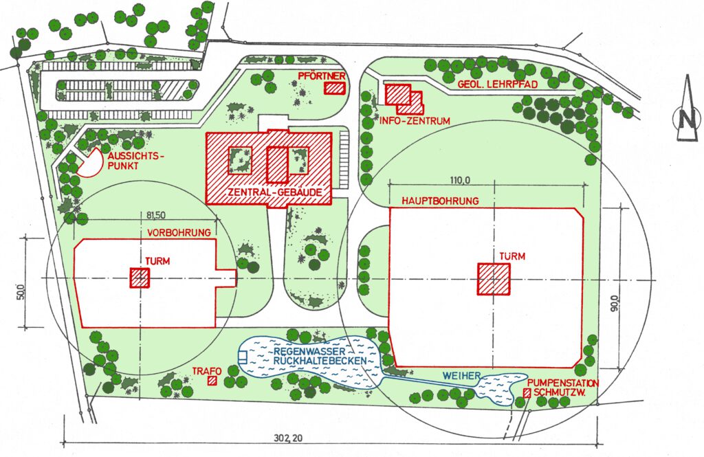 Bohrplatz1 Lageplan des KTB-Bohrgeländes